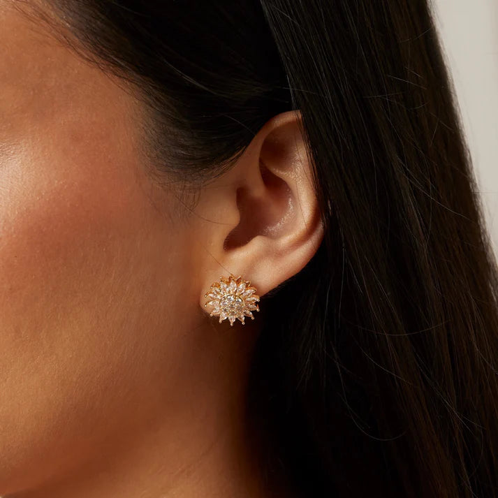 Aretes Girasol Giratorio