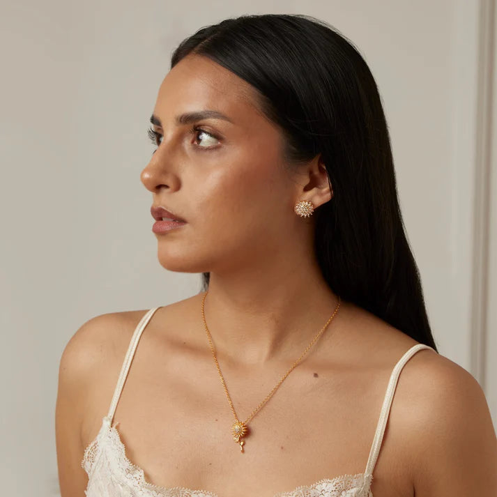 Aretes Girasol Giratorio