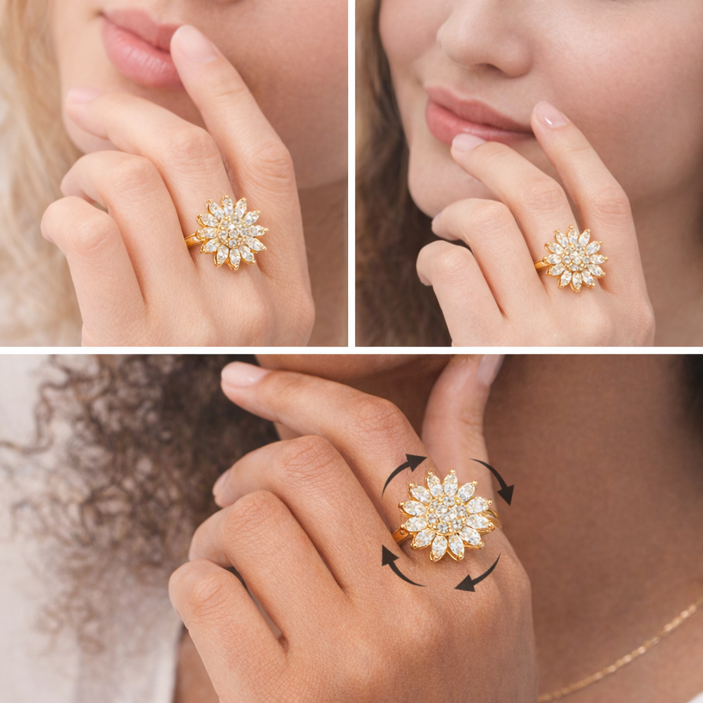 Anillo Girasol Giratorio